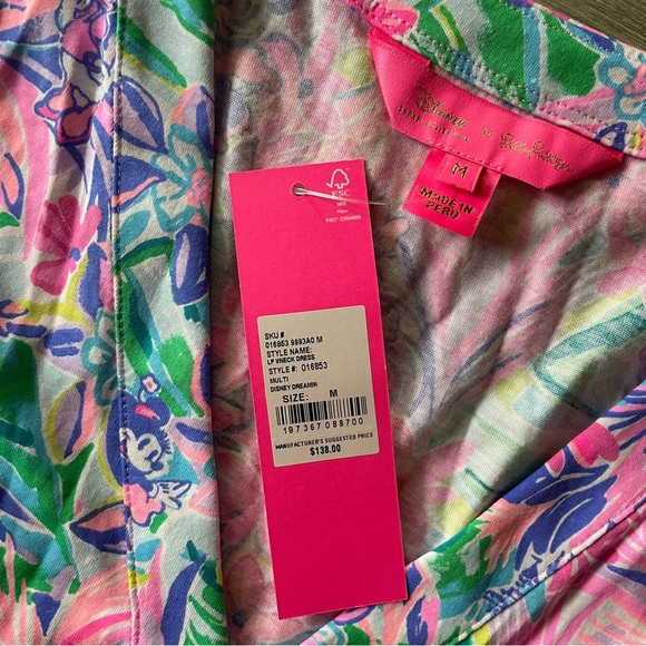 NWT Lilly Pulitzer Disney Parks Minnie Mouse and Daisy Duck V Neck Lorina Dress - Picture 4 of 6